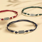 Fortune Jewel Handmade 925 Sterling Silver Peace And Joy Safe Well Protection Braided Bracelet