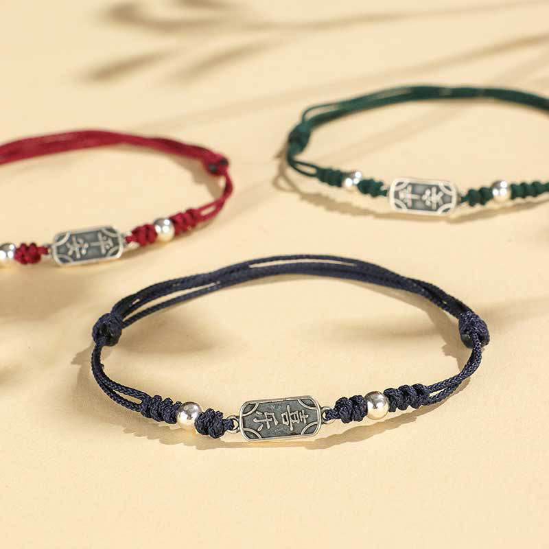 Fortune Jewel Handmade 925 Sterling Silver Peace And Joy Safe Well Protection Braided Bracelet