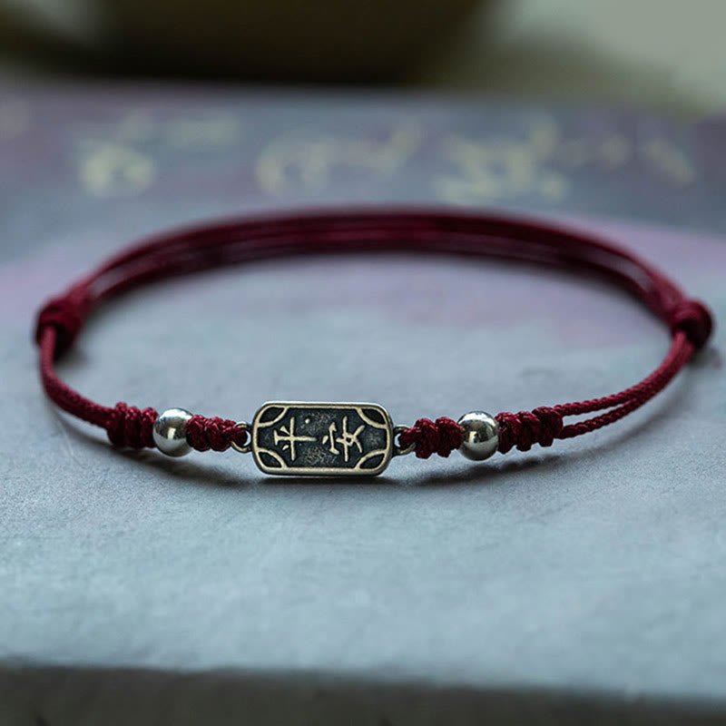 Fortune Jewel Handmade 925 Sterling Silver Peace And Joy Safe Well Protection Braided Bracelet