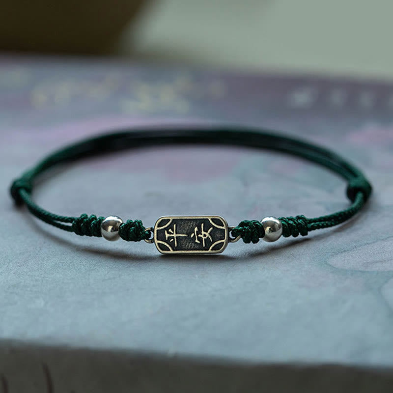 Fortune Jewel Handmade 925 Sterling Silver Peace And Joy Safe Well Protection Braided Bracelet