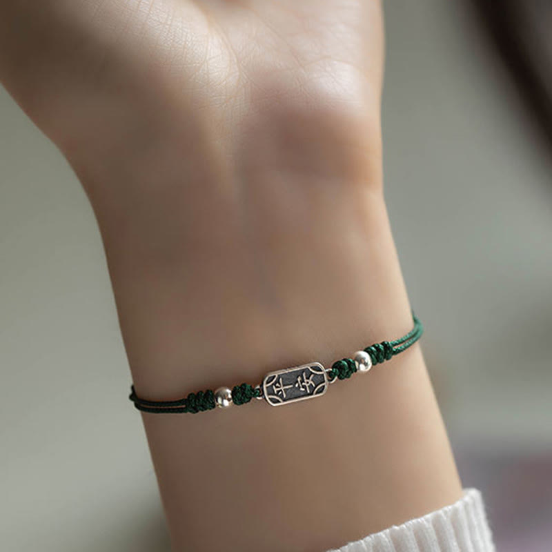 Fortune Jewel Handmade 925 Sterling Silver Peace And Joy Safe Well Protection Braided Bracelet