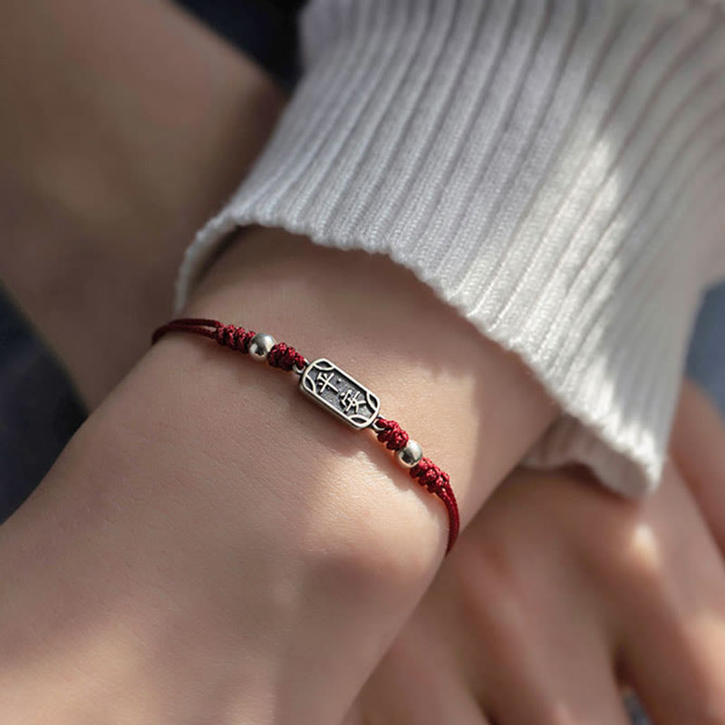 Fortune Jewel Handmade 925 Sterling Silver Peace And Joy Safe Well Protection Braided Bracelet