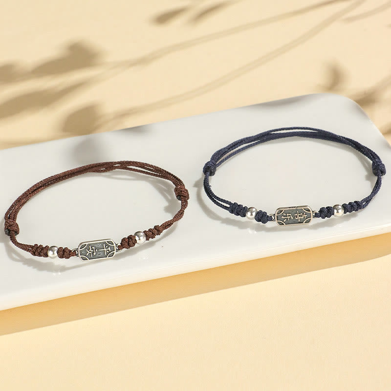 Fortune Jewel Handmade 925 Sterling Silver Peace And Joy Safe Well Protection Braided Bracelet