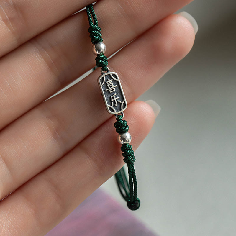 Fortune Jewel Handmade 925 Sterling Silver Peace And Joy Safe Well Protection Braided Bracelet