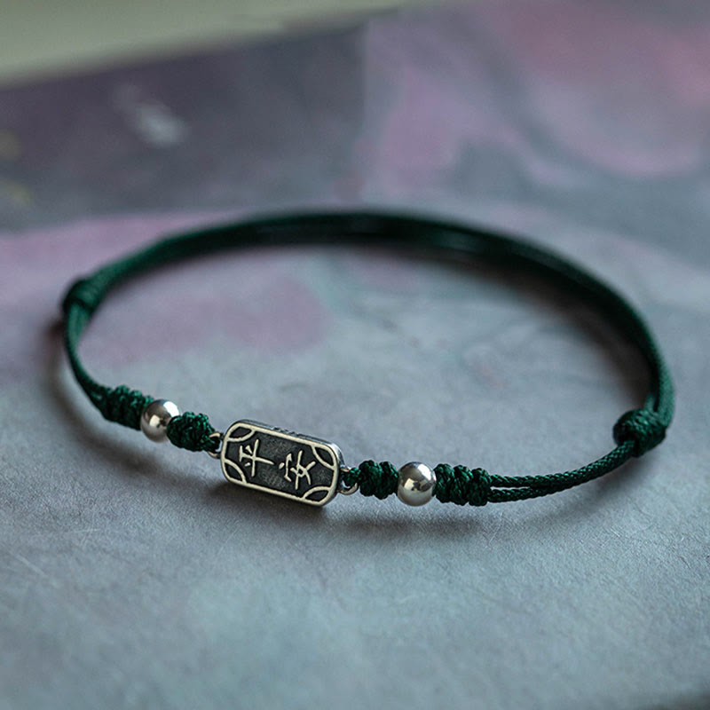 Fortune Jewel Handmade 925 Sterling Silver Peace And Joy Safe Well Protection Braided Bracelet