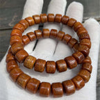 Fortune Jewel Tibetan Bone Beads Three-Eyed Dzi Bead Sheep Horn Red Agate Strength Bracelet
