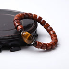 Fortune Jewel Tibetan Bone Beads Three-Eyed Dzi Bead Sheep Horn Red Agate Strength Bracelet