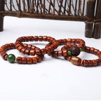 Fortune Jewel Tibetan Bone Beads Three-Eyed Dzi Bead Sheep Horn Red Agate Strength Bracelet