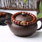 Fortune Jewel Tibetan Bone Beads Three-Eyed Dzi Bead Sheep Horn Red Agate Strength Bracelet