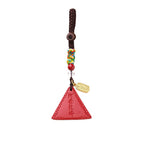 Fortune Jewel Cinnabar Triangle Pattern Talisman Keep Away Evil Spirits Key Chain