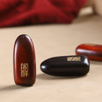 Fortune Jewel Small Leaf Red Sandalwood Ebony Wood Peace Auspicious Copper Coin Protection Key Chain