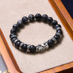 Fortune Jewel Black Glitter Stone PiXiu Power Bracelet