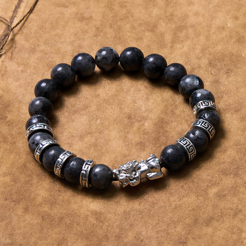 Fortune Jewel Black Glitter Stone PiXiu Power Bracelet