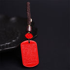 Fortune Jewel Natural Cinnabar Heart Sutra Blessing Key Chain