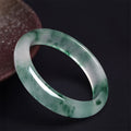 Fortune Jewel Natural Jade Floating Flower Luck Bracelet Bangle