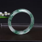 Fortune Jewel Natural Jade Floating Flower Luck Bracelet Bangle