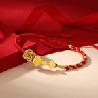 Fortune Jewel 999 Sterling Silver Ruyi Handle Fu Character Fortune Luck Rope Bracelet