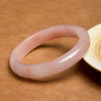 Fortune Jewel Pink Golden Silk Jade Wealth Luck Bracelet Bangle