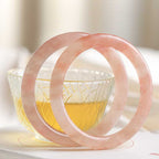 Fortune Jewel Pink Golden Silk Jade Wealth Luck Bracelet Bangle