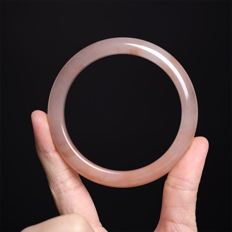 Fortune Jewel Pink Golden Silk Jade Wealth Luck Bracelet Bangle