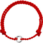 Fortune Jewel 925 Sterling Silver Peace Buckle Luck String Braid Rope Anklet