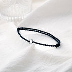 Fortune Jewel 925 Sterling Silver Peace Buckle Luck String Braid Rope Anklet