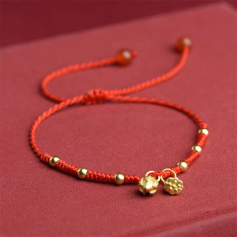 Fortune Jewel Lotus Pod Charm Luck String Rope Anklet Fortune Jewel