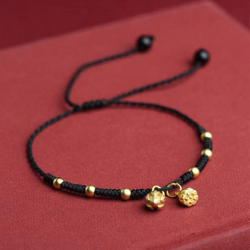 Fortune Jewel Lotus Pod Charm Luck String Rope Anklet Fortune Jewel