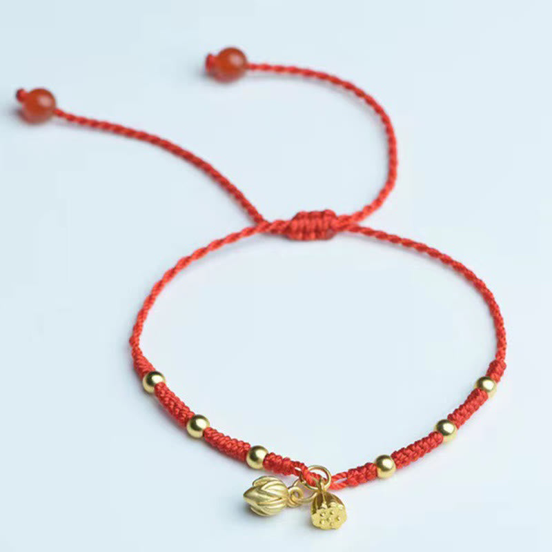Fortune Jewel Lotus Pod Charm Luck String Rope Anklet Fortune Jewel