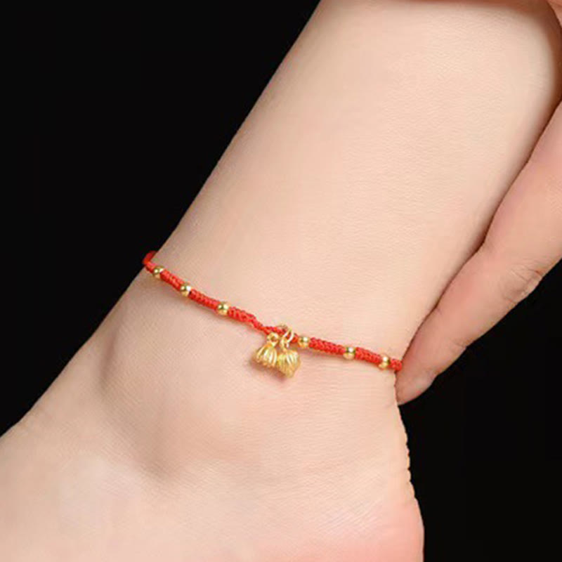 Fortune Jewel Lotus Pod Charm Luck String Rope Anklet Fortune Jewel