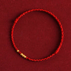 Fortune Jewel 999 Gold Beads Luck Braided Protection Couple Bracelet