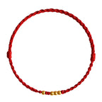 Fortune Jewel 999 Gold Beads Luck Braided Protection Couple Bracelet