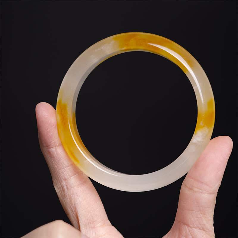 Fortune Jewel Yellow Chalcedony Harmony Positivity Bracelet Bangle