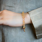 Fortune Jewel Natural Citrine Red Agate Green Chalcedony Protection Bracelet