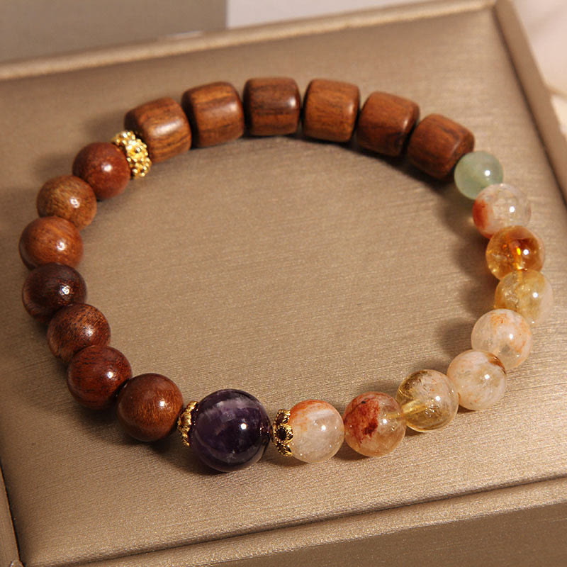 Fortune Jewel Sandalwood Rosewood Citrine Protection Bracelet