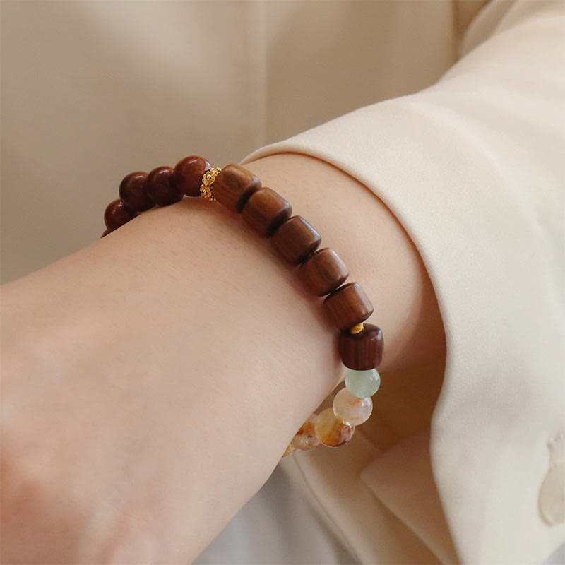 Fortune Jewel Sandalwood Rosewood Citrine Protection Bracelet