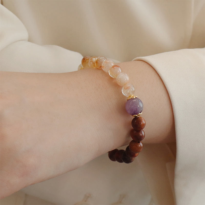 Fortune Jewel Sandalwood Rosewood Citrine Protection Bracelet