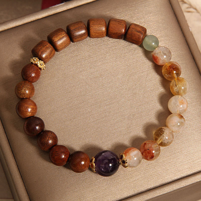 Fortune Jewel Sandalwood Rosewood Citrine Protection Bracelet