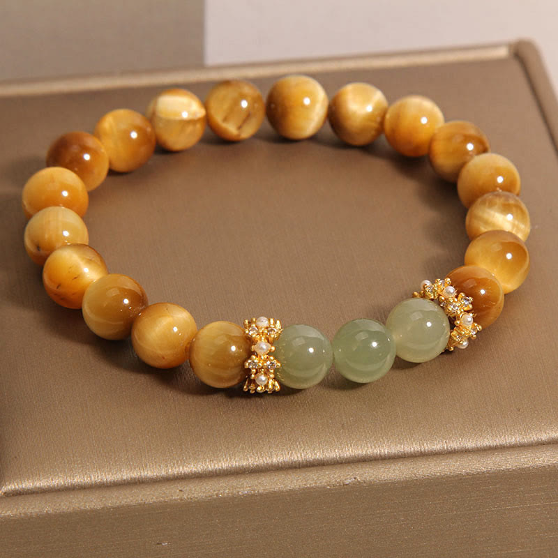 Fortune Jewel Tiger Eye Jade Courage Bracelet