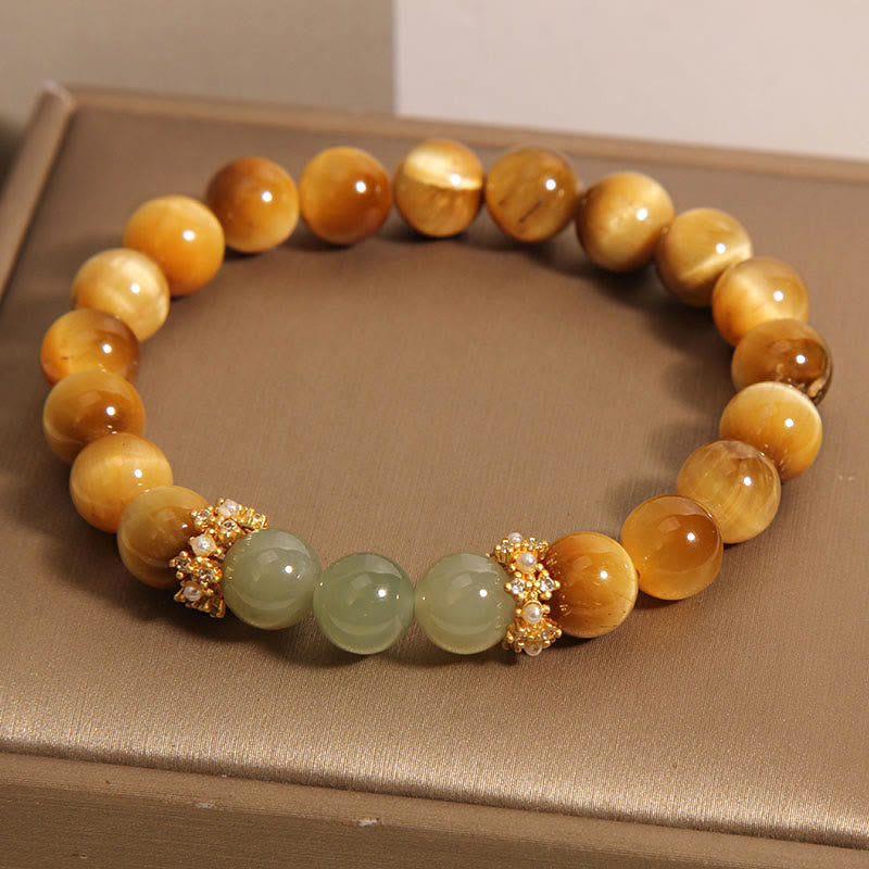 Fortune Jewel Tiger Eye Jade Courage Bracelet
