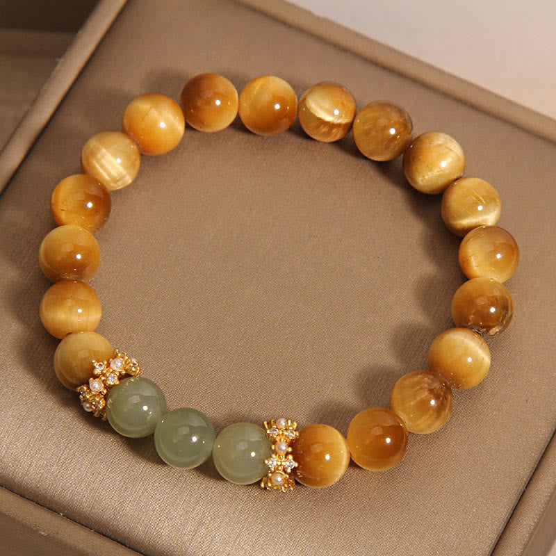 Fortune Jewel Tiger Eye Jade Courage Bracelet