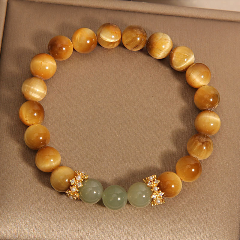 Fortune Jewel Tiger Eye Jade Courage Bracelet