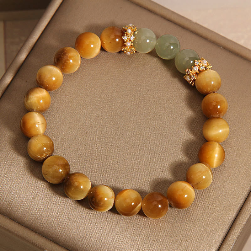 Fortune Jewel Tiger Eye Jade Courage Bracelet