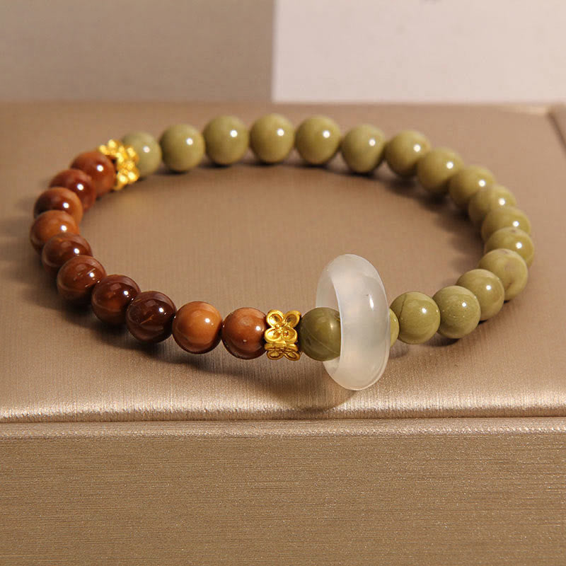 Fortune Jewel Natural Alashan Agate Kuka Seed Encourage Bracelet