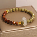 Fortune Jewel Natural Alashan Agate Kuka Seed Encourage Bracelet