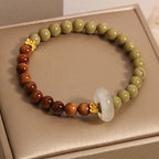 Fortune Jewel Natural Alashan Agate Kuka Seed Encourage Bracelet