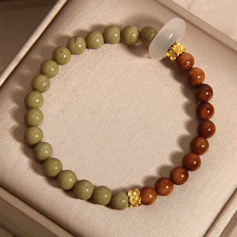 Fortune Jewel Natural Alashan Agate Kuka Seed Encourage Bracelet