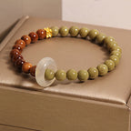 Fortune Jewel Natural Alashan Agate Kuka Seed Encourage Bracelet