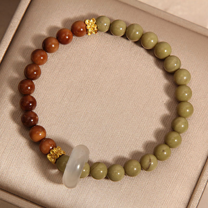 Fortune Jewel Natural Alashan Agate Kuka Seed Encourage Bracelet