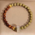 Fortune Jewel Natural Alashan Agate Kuka Seed Encourage Bracelet